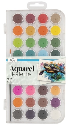 [1432928] Peinture aquarelle Nassau Fine Art boîte 36 godets