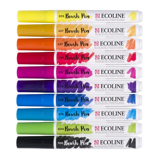 [1432932] Brushpen Talens Ecoline set à 10 stuks primair