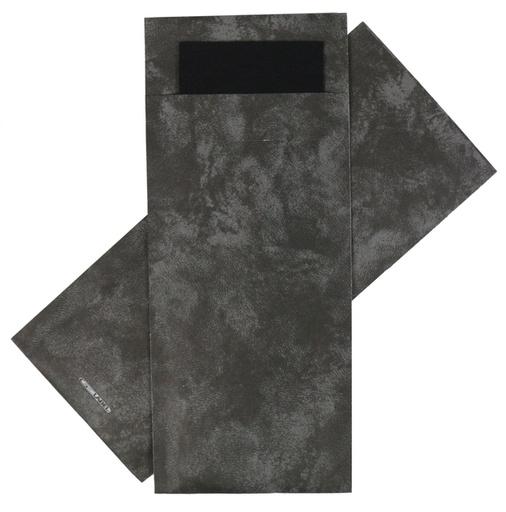 [1433022] Bestekzakje IEZZY 190x85mm antraciet gemarmerd met zwart servet 500st