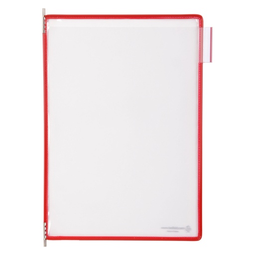 [1434556] Poche à pivots Tarifold A4 portrait rouge 10 pièces