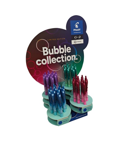 [1434625] Roller encre gel PILOT G2 Bubble assorti Medium écriture bleue