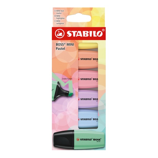 [1435370] Markeerstift STABILO BOSS mini pastel assorti 6 stuks