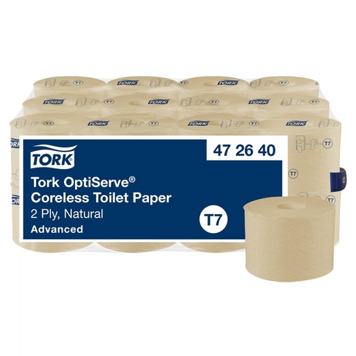 [1435441] Papier toilette Tork T7 Advanced Optiserve 472640 sans mandrin 2 épaisseurs 94m naturel