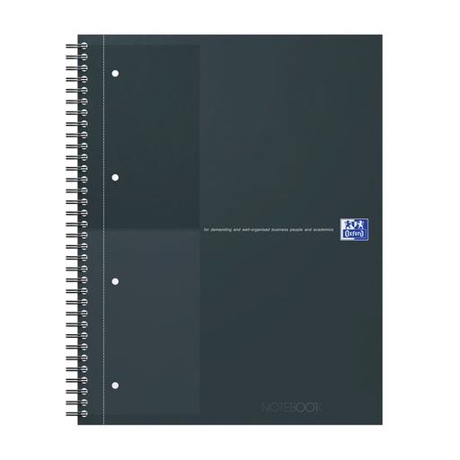 [1435632] Cahier à spirale Oxford International Notebook A4+ ligné 160 pages noir