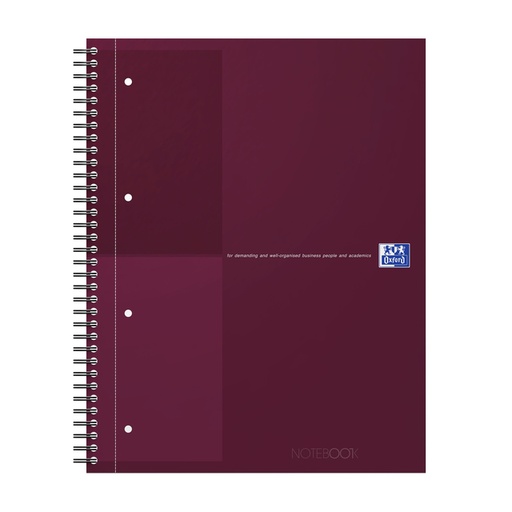 [1435633] Cahier à spirale Oxford International Notebook A4+ ligné 160 pages rouge