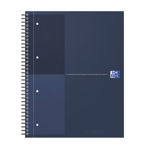 [1435635] Cahier à spirale Oxford International Notebook A4+ ligné 160 pages bleu