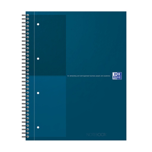 [1435636] Spiraalblok Oxford International Notebook A4+ lijn petrol blauw