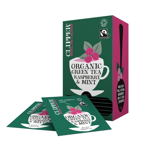 [1435669] Thé Clipper green raspberry mint bio 25 sachets