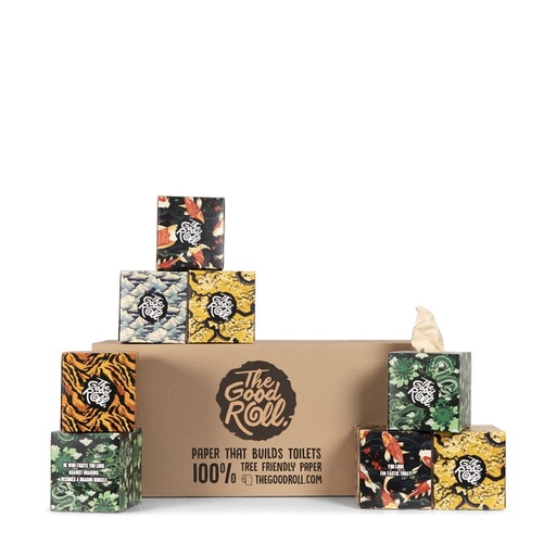 [1435670] Facial tissues The Good Roll The Happy Tissue bamboe 3-laags 20x60 vel naturel