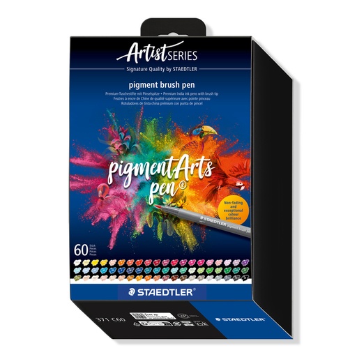 [1435684] Feutre pinceau Staedtler PigmentArts set 60 couleurs