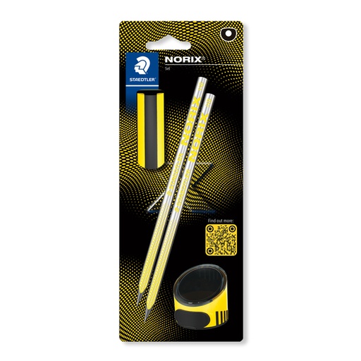 [1435693] Crayon Staedtler Norix HB blister 2 pièces jaune-noir
