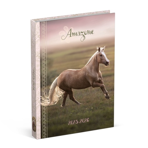 [1435732] Agenda scolaire 2025-2026 Lannoo Horses 1 jour/1 page rose