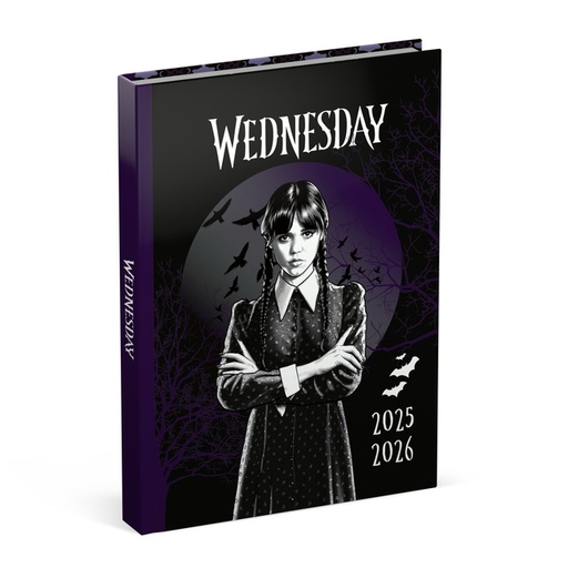 [1435734] Agenda scolaire 2025-2026 Lannoo Wednesday 1 jour/ 1 page avec inserts noir