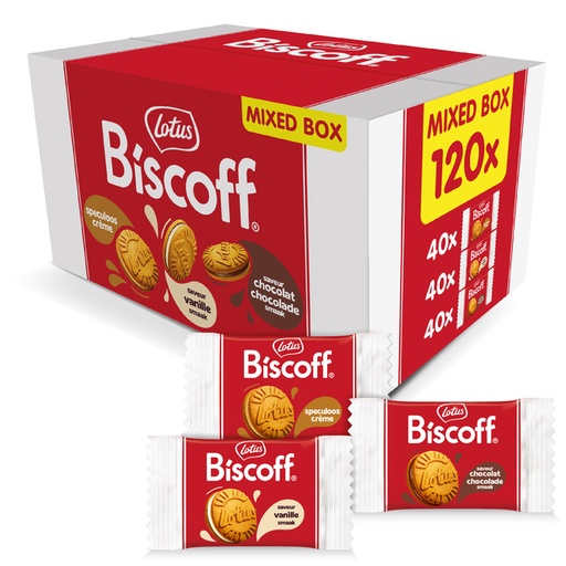[1435772] Biscuits Lotus Biscoff sandwich mix boîte 120 pièces
