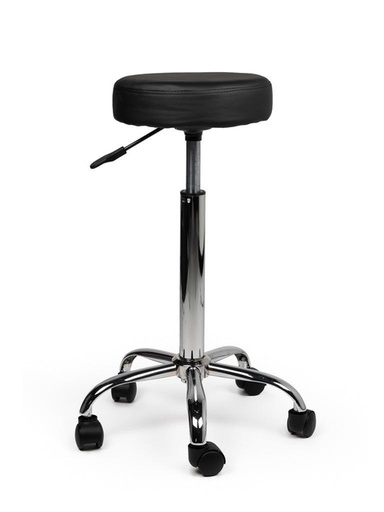 [1435954] Tabouret kruk Office hoog met gasveer harde wielen zw