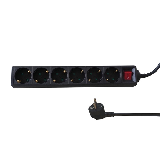 [1435982] Multiprise BRASQ 6 prises 5 mètres noir