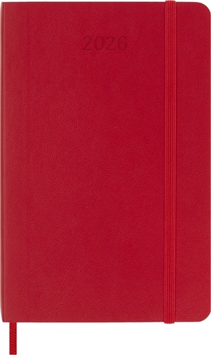 [1436246] Agenda 2026 Moleskine Planner Weekly 12 mois 7 jours/1 page Pocket CS Scarlet red