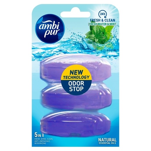 [1436281] Bloc WC Recharge Ambi Pur Fresh Water & Mint 3x 55ml