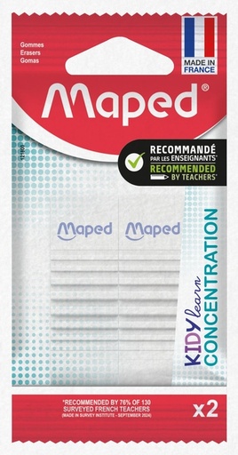[1436292] Gomme Maped Kidy Learn Concentration set 2 pièces blanc