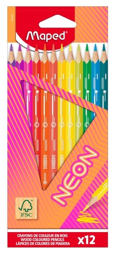 [1436300] Crayon de couleur Maped Neon set 12 couleurs