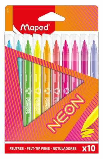 [1436304] Viltstift Maped Neon set à 10 kleuren