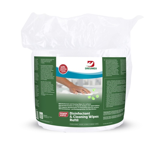 [1436310] Lingette désinfectante Dreumex Disinfectant & Cleaning recharge 800 pièces blanc
