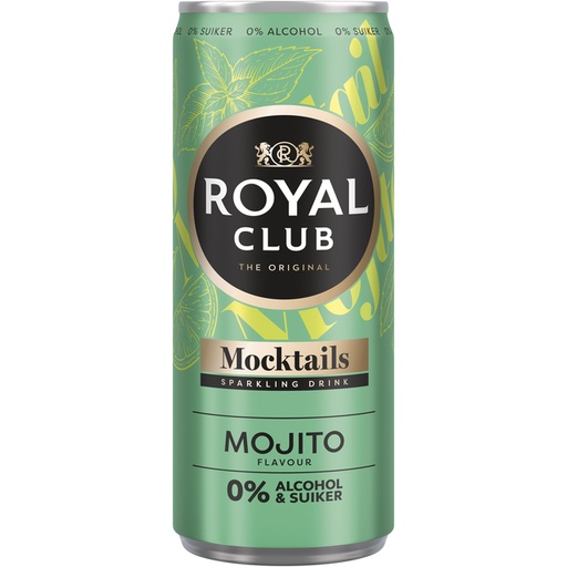 [1436614] Mocktails Royal Club mojito 0% suiker en alcohol blik 250 ml