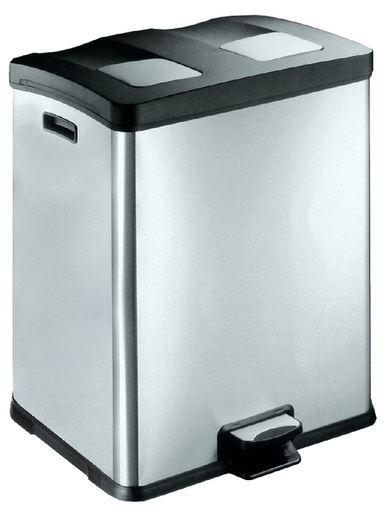 [394546] Pedaalemmer EKO Rejoice 2x30 liter mat rvs