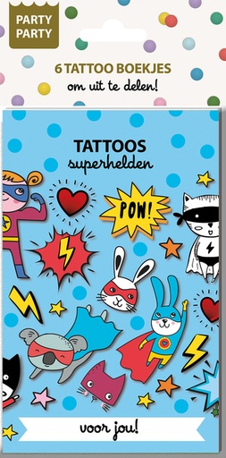 [1436625] Autocollants Party Party 6 carnets Tattoo Super héro Interstat