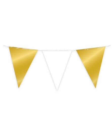 [1436762] Drapeaux Party Flag Foil Gold & White