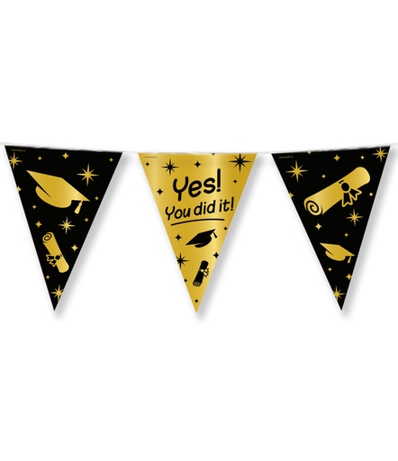 [1436784] Drapeaux Classy Party Flags foil "Yes! You dit it"