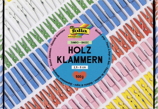 [1436799] Wasknijpers Folia jumbo 500gram assorti