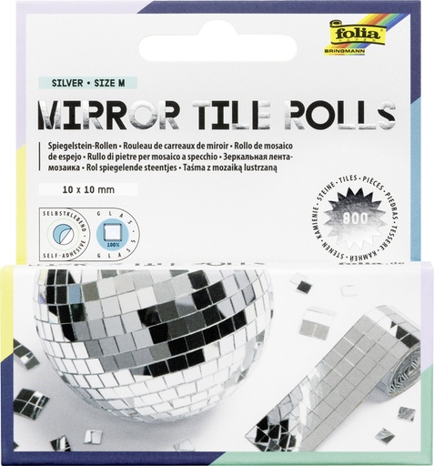 [1436800] Mozaieksteentjes Folia zilver zelfklevend 10x10mm