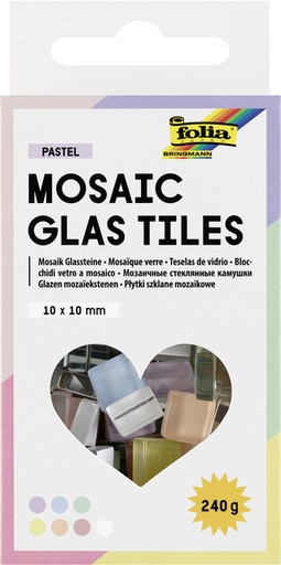 [1436806] Mosaïque en verre Folia 10x10mm Pastel assorti