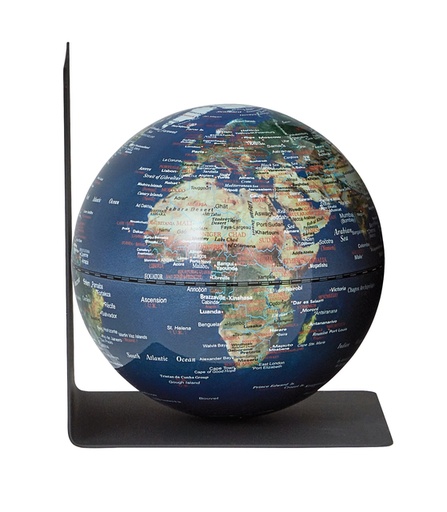 [1436809] Serre-livres Troika avec globe magnétique 13cm bleu-vert