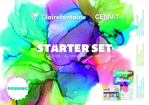 [1437170] Alcoholinkt Clairefontaine & Cernit starterset 8-delig