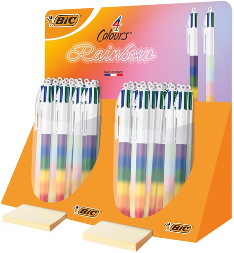 [1437395] Stylo bille BIC 4 couleurs arc-en-ciel Medium assorti