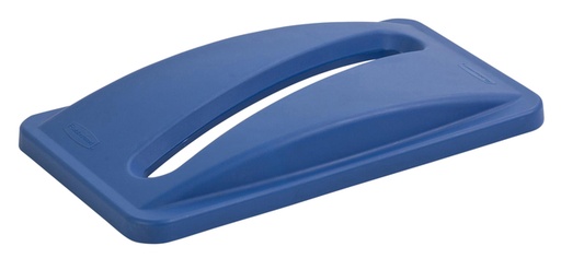 [394814] Couvercle Rubbermaid Slim Jim Vented ouverture papier bleu