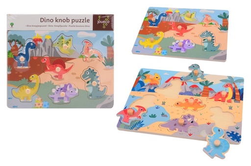 [1437520] Puzzle à bouton Joueco Dino 2 assorti