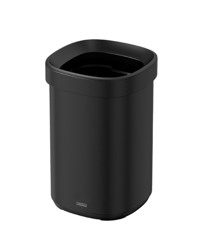 [1437561] Afvalbak Desq open inworp 20 liter metaal zwart