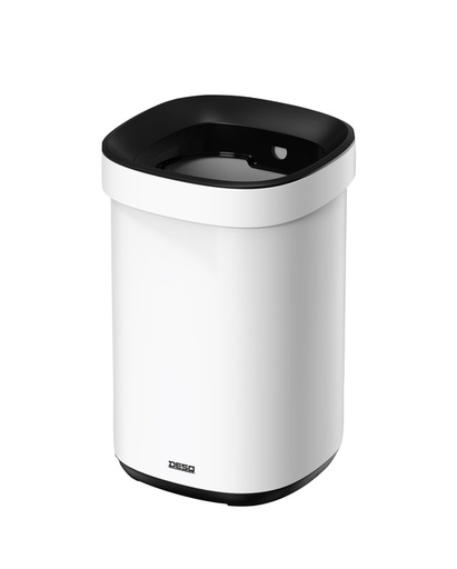 [1437565] Afvalbak Desq open inworp 20 liter metaal wit