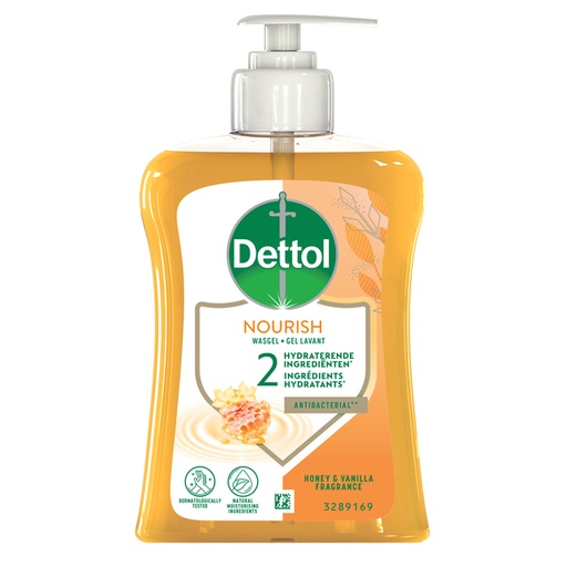 [1437626] Savon mains Dettol Honey Vanilla antibactérien 250ml