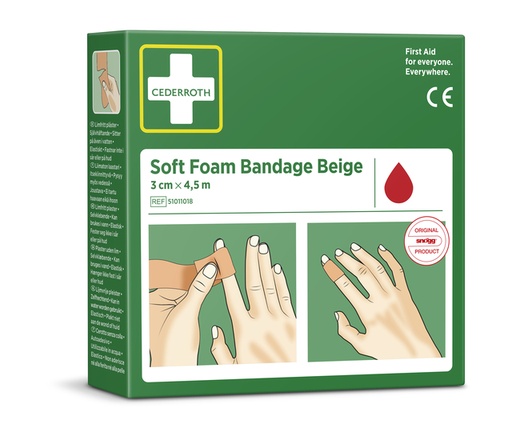 [1437989] Bandage Cederroth Soft Foam 3cmx4,5m beige