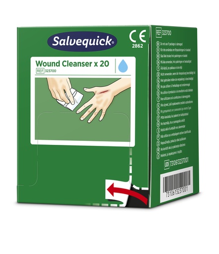 [1437992] Lingette lave-blessure Salvequick 20 pièces