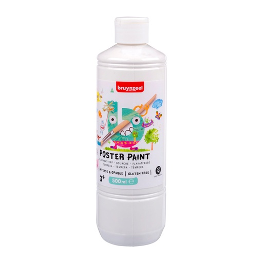 [1438016] Gouache Bruynzeel flacon 500ml blanc