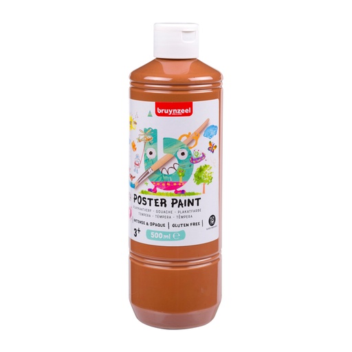 [1438020] Gouache Bruynzeel flacon 500ml marron clair