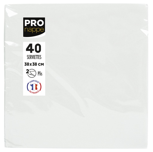 [1438106] Servet Pronappe 1/4 vouw 2-laags 380x380mm 40 vel wit