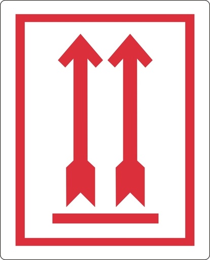 [1436122] Waarschuwingsetiket IEZZY pijl omhoog 74x105mm 500 stuks