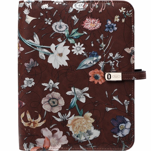 [1436137] Organiseur Kalpa A5 Agenda 2025-2026 7 jours/2 pages floral brun