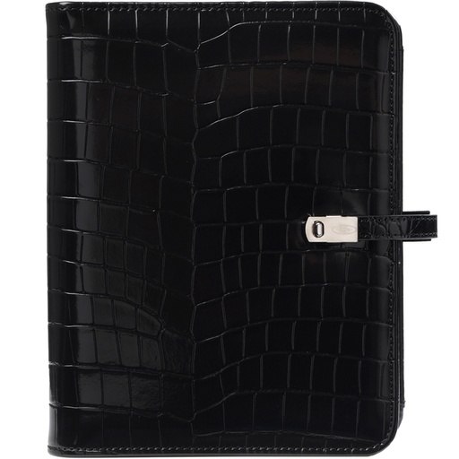 [1436138] Organiseur Kalpa A5 Agenda 2025-2026 7 jours/2 pages croco noir